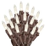 Clear Christmas Brown Wire Mini Lights 100 Light 34 Feet Long
